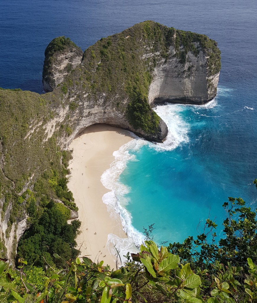 Stunning view of Kelingking Beach on Nusa Penida, Bali