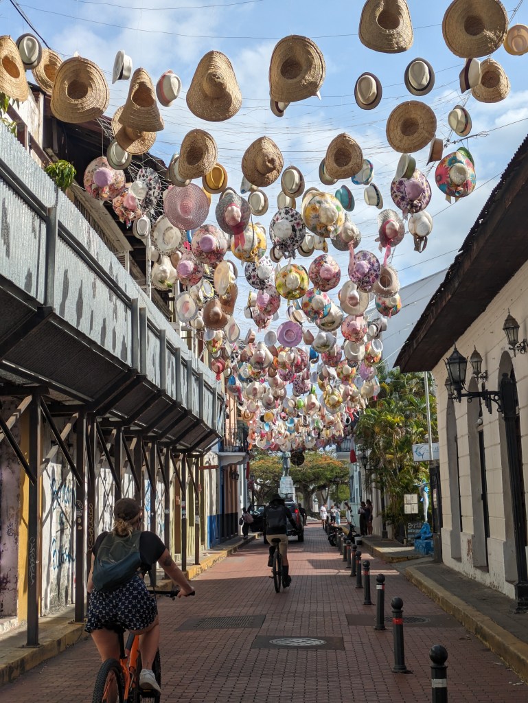 Decorated street in Casco Viejo, a vibrant area for Digital Nomads in Panama