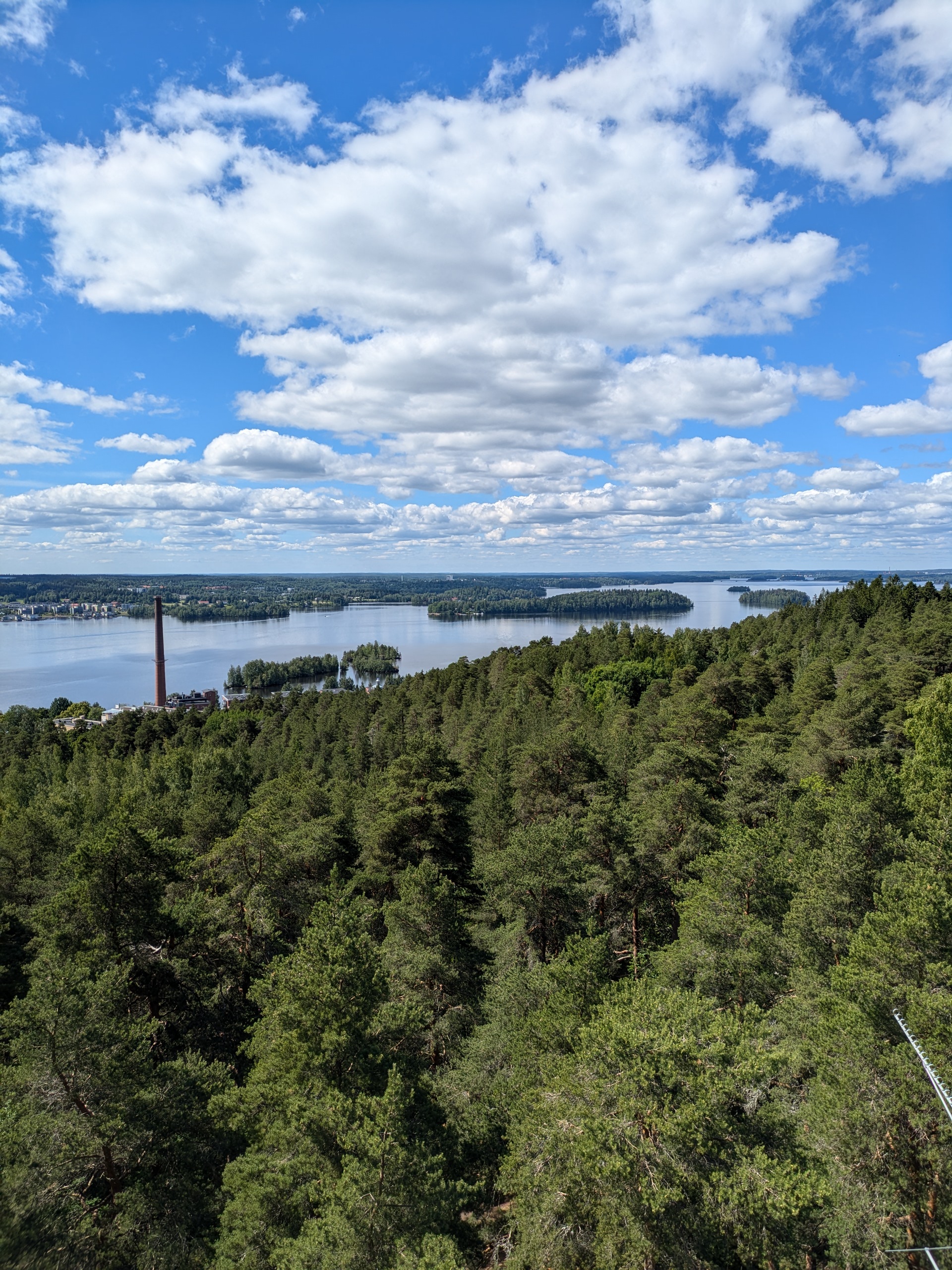 Aerial view of Finnish lakes and forests, ideal for digital nomads to relax