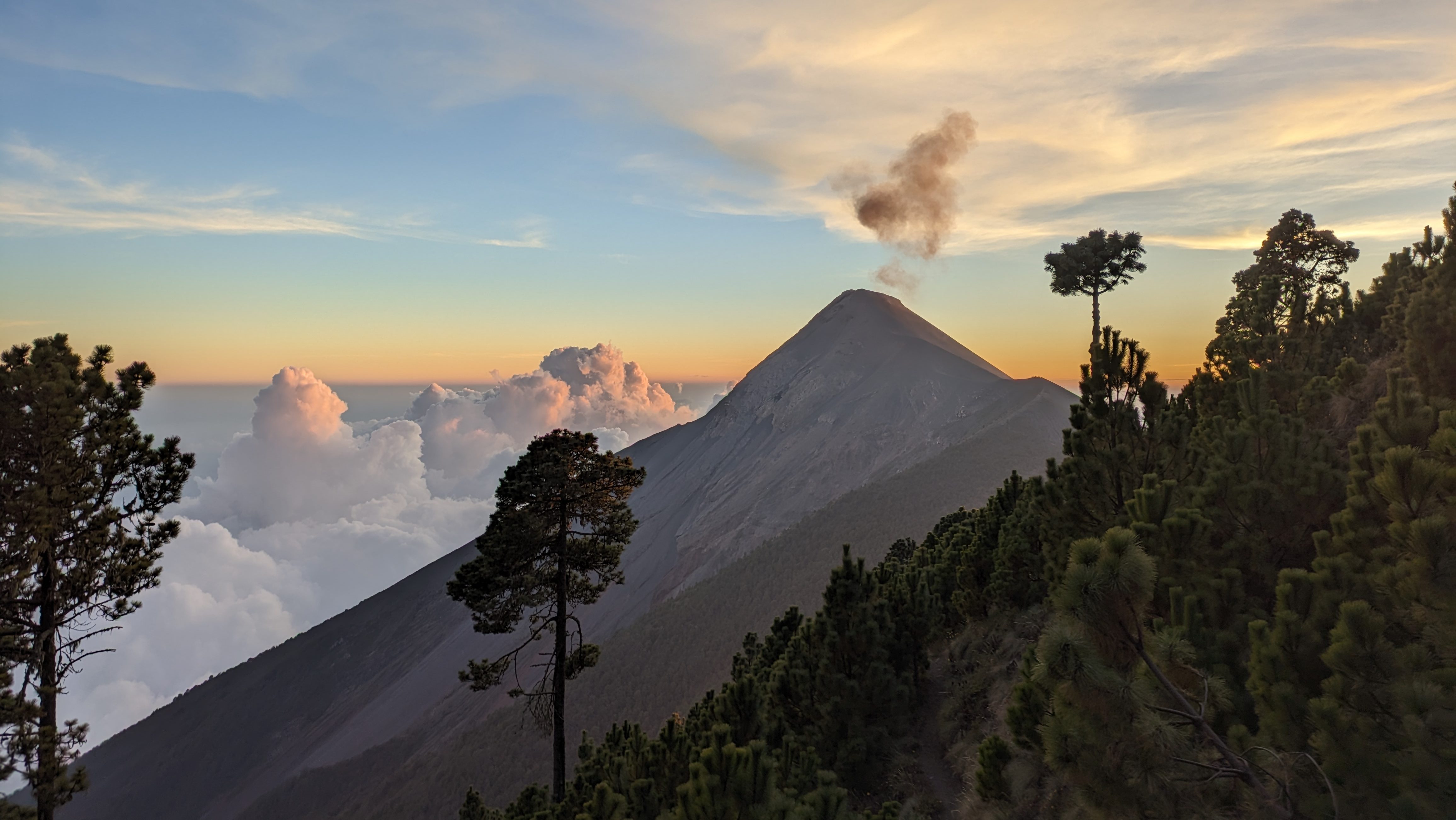 volcano with stunning sunrise in Guatemala—best travel hack for digital nomads.