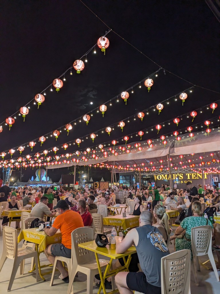 Bustling night market in Thailand Krabi – A favorite spot for digital nomads to eat and connect.