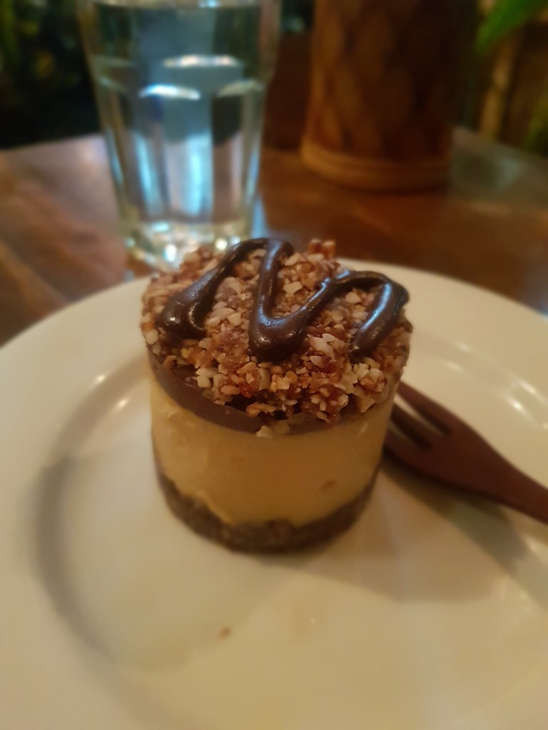 vegan raw cake in Ubud beim Backpacking in Bali.