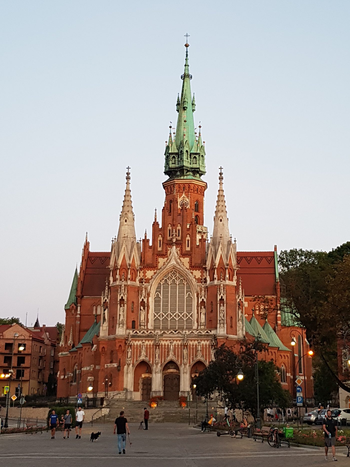 St. Joseph’s Church in Podgórze district of Kraków at sunset for digital nomads